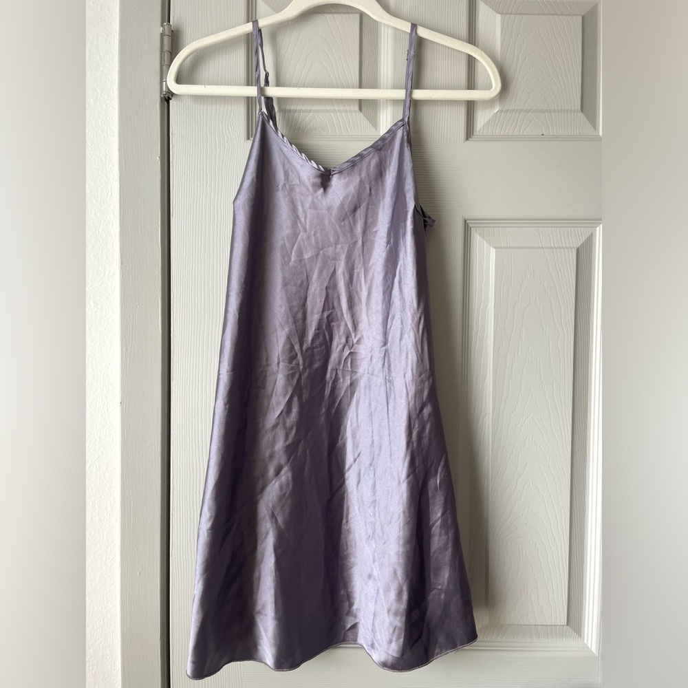 Amazon Purple Silk Slip Dress